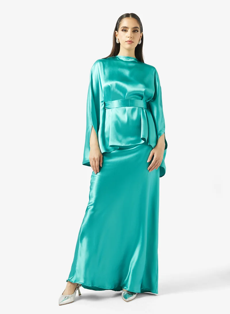Crew Neck Belted 2PCS Set